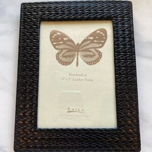 Raika Italian Black Leather 5x7 Picture Frame